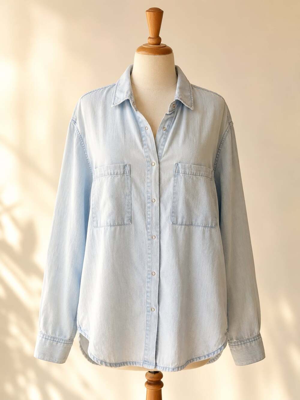 Pistola M Soft Chambray Snap Shirt Utility Coastal Grandmother Minimalist